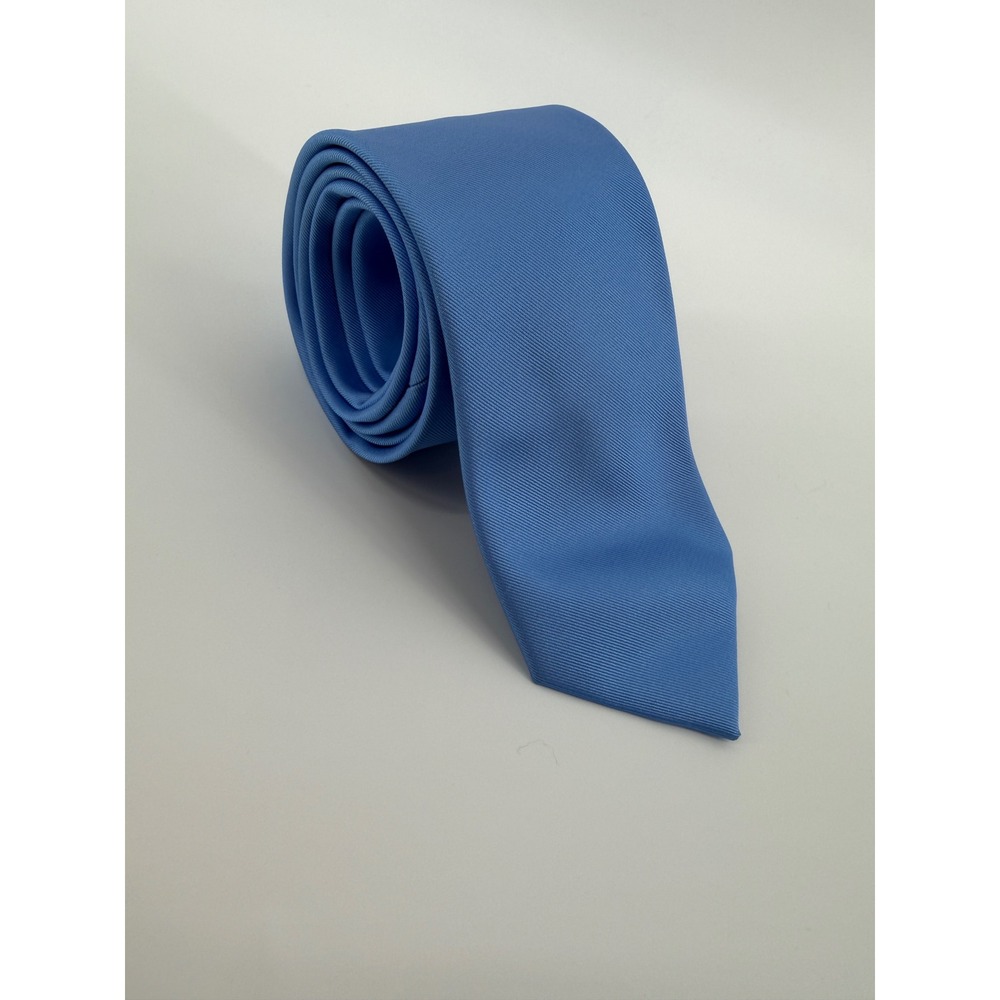 OVS Mens Necktie Blue Solid Twill Texture Formal Business‎ Wedding Accessory Tie